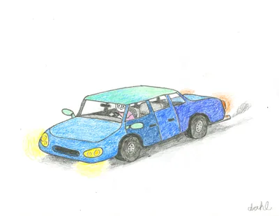 Blue Sedan