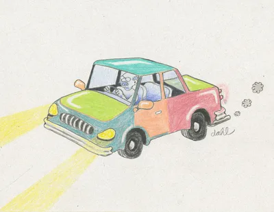 Rainbow Sherbert Car